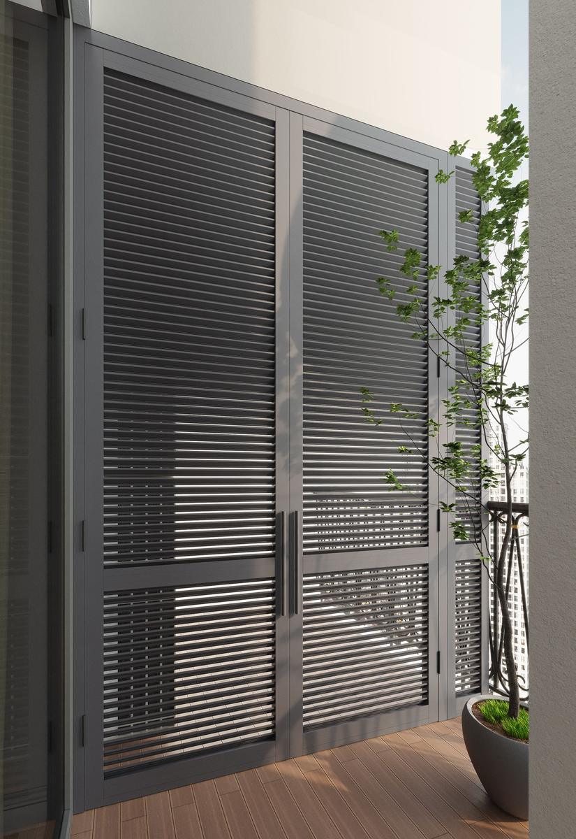 Aluminium slatted gate and screening