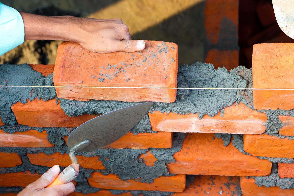 Brickwork on a construction site