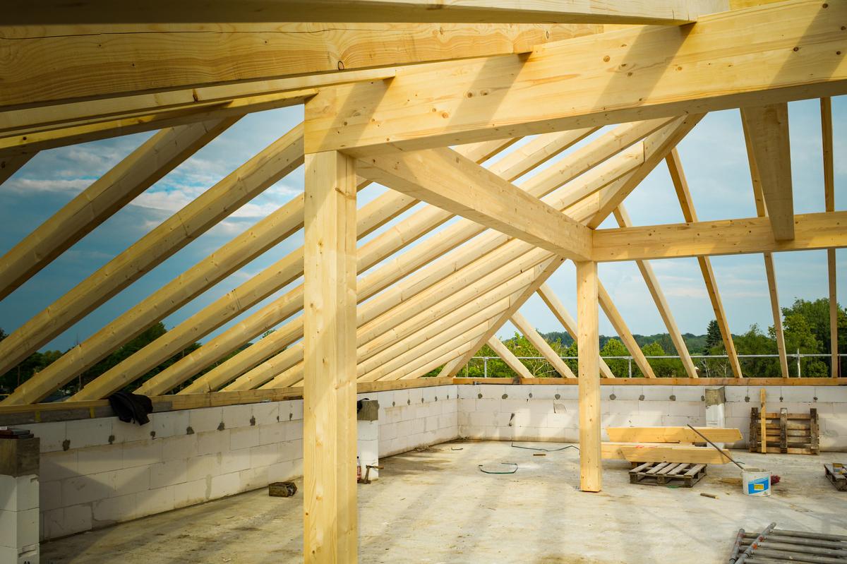 Timber roof structure framing